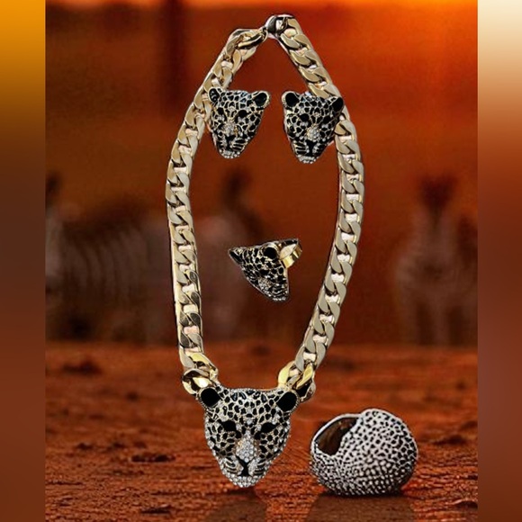 Jewelry - Necklace, bracelet, adjustable ring, and earrings set